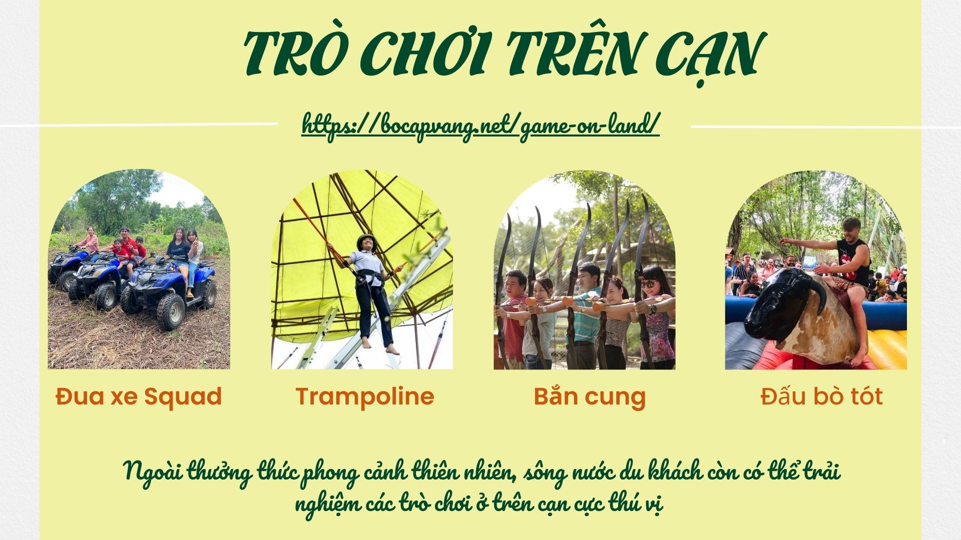 Tham gia các trò chơi trên bờ thích thú