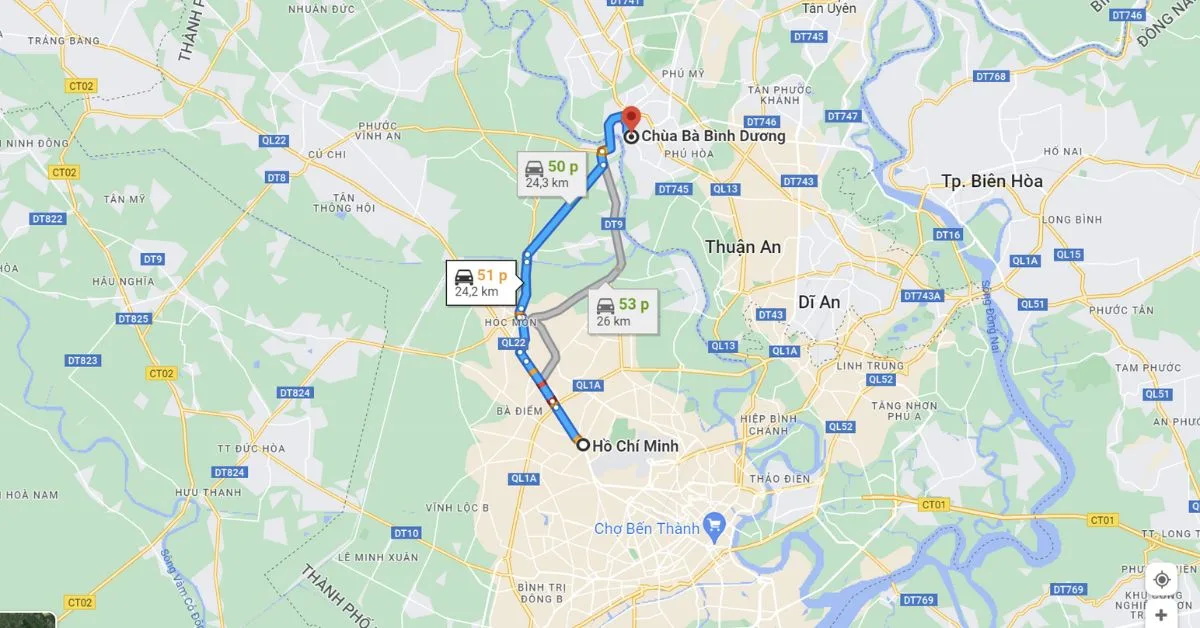 Cách di chuyển đến chùa Bà Thiên Hậu