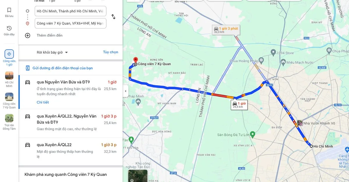 Cách di chuyển đến công viên 7 kỳ quan