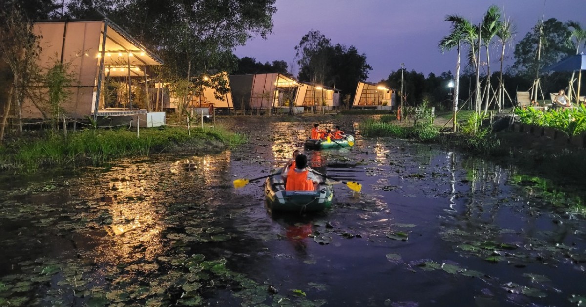 8 địa điểm Glamping gần Sài Gòn cực chất cho giới trẻ 3 TimeOut Island Glamping Resort cắm trại thiên nhiên