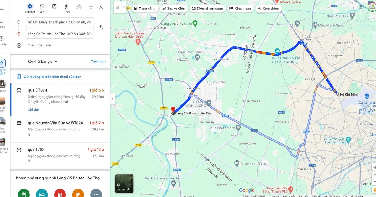 Cách di chuyển đến làng cổ Phước Lộc Thọ