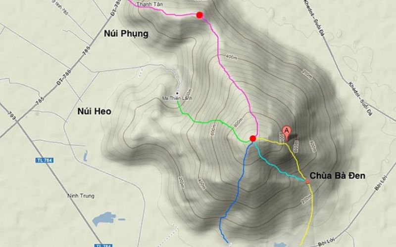 Các cung đường lên núi có thể cắm trại