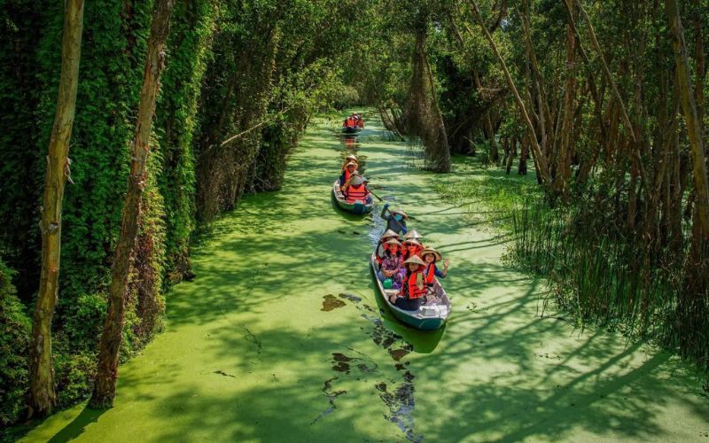 Làng nổi Tân Lập lạc giữa rừng tràm