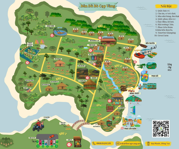 Bản đồ khu du lịch sinh thái Bò Cạp Vàng
